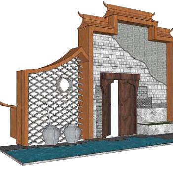 景观门su模型下载_sketchup草图大师SKP模型