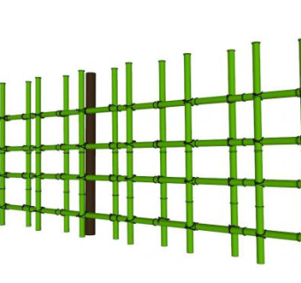 竹篱笆围墙su模型下载_sketchup草图大师SKP模型