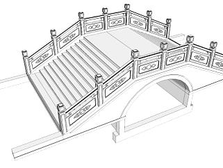 庭院石拱桥su模型下载_sketchup草图大师SKP模型
