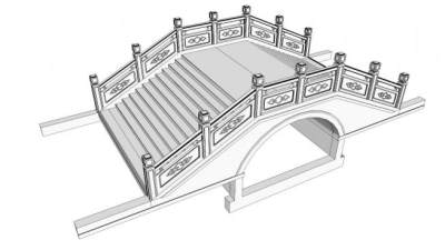 庭院石拱桥su模型下载_sketchup草图大师SKP模型