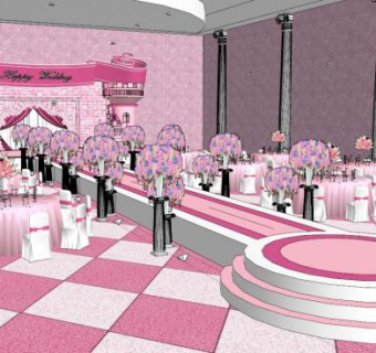 婚庆基地su模型下载_sketchup草图大师SKP模型