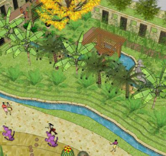 休闲农业景观设计su模型下载_sketchup草图大师SKP模型