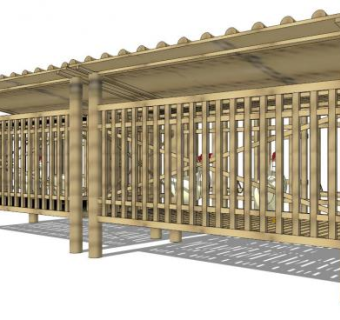 鸡舍建筑设计su模型下载_sketchup草图大师SKP模型