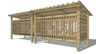 鸡舍建筑设计su模型下载_sketchup草图大师SKP模型