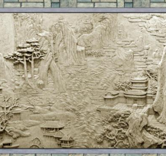 中式山水浮雕su模型下载_sketchup草图大师SKP模型