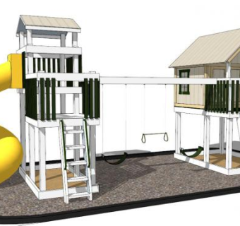 儿童旋转滑梯su模型下载_sketchup草图大师SKP模型