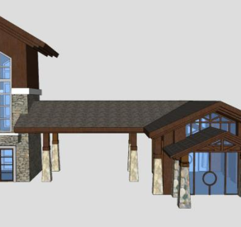 欧式公园景观入口SU模型下载_sketchup草图大师SKP模型