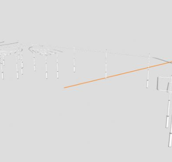 现代铁艺廊架设计SU模型下载_sketchup草图大师SKP模型