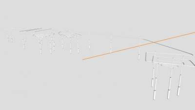 现代铁艺廊架设计SU模型下载_sketchup草图大师SKP模型