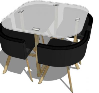 洽谈室桌椅su模型下载_sketchup草图大师SKP模型