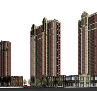 商业高层住宅su模型下载_sketchup草图大师SKP模型