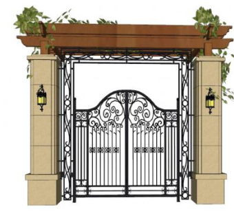 欧式住宅铁艺门SU模型下载_sketchup草图大师SKP模型