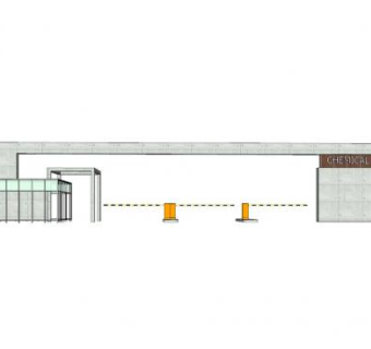 现代公司入口SU模型下载_sketchup草图大师SKP模型