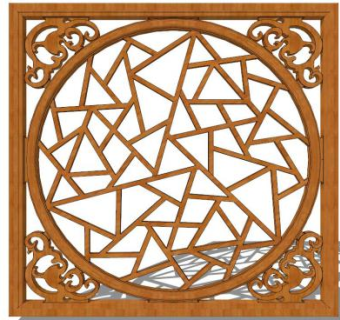 古建筑花窗su模型下载_sketchup草图大师SKP模型