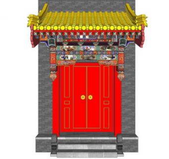 中式门扇su模型下载_sketchup草图大师SKP模型