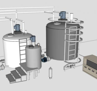 化工厂设备设施模型_su模型下载 草图大师模型_SKP模型