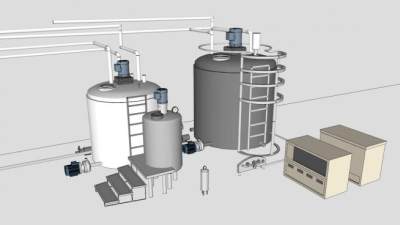 化工厂设备设施模型_su模型下载 草图大师模型_SKP模型