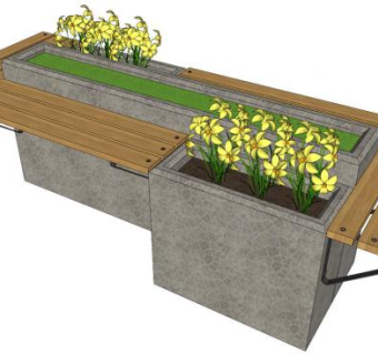 室外景观坐凳su模型下载_sketchup草图大师SKP模型