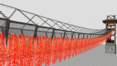 铁索桥su模型下载_sketchup草图大师SKP模型