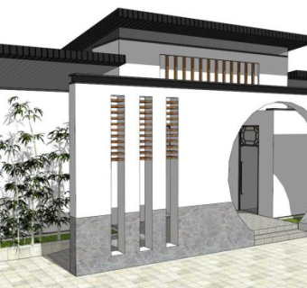 公园卫生间su模型下载_sketchup草图大师SKP模型