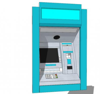自助取款机su模型下载_sketchup草图大师SKP模型