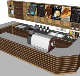 餐厅前台su模型下载_sketchup草图大师SKP模型