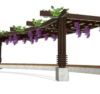 葡萄廊架su模型下载_sketchup草图大师SKP模型