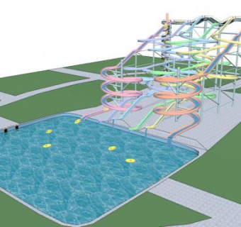 水上游乐场su模型下载_sketchup草图大师SKP模型