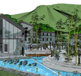 民宿建筑设计su模型下载_sketchup草图大师SKP模型