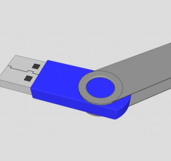 蓝色U盘的SKP模型素材设计_su模型下载 草图大师模型_SKP模型