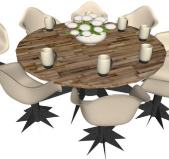 室内咖啡厅座椅su模型下载_sketchup草图大师SKP模型