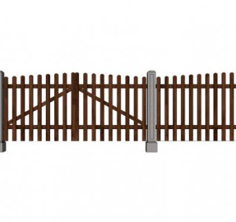 别墅木栅栏su模型下载_sketchup草图大师SKP模型