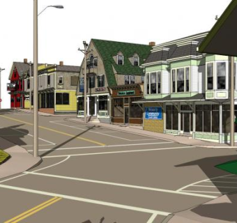 住宅街道su模型下载_sketchup草图大师SKP模型