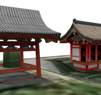 日式景墙大门su模型下载_sketchup草图大师SKP模型