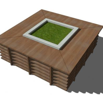 方形树池座椅su模型下载_sketchup草图大师SKP模型