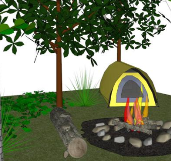 露营野炊su模型下载_sketchup草图大师SKP模型