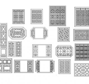 中式风格窗户su模型下载_sketchup草图大师SKP模型