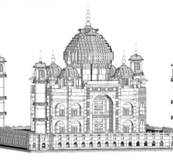 泰姬陵简易su模型下载_sketchup草图大师SKP模型