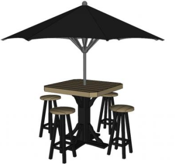 户外桌凳su模型下载_sketchup草图大师SKP模型