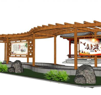 景观小品长廊su模型下载_sketchup草图大师SKP模型