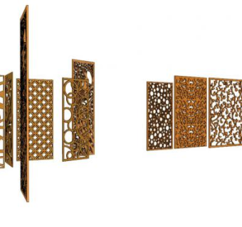 中式雕花板su模型下载_sketchup草图大师SKP模型