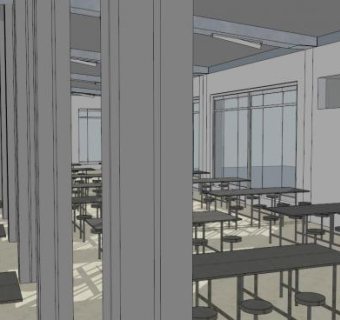 食堂餐桌椅su模型下载_sketchup草图大师SKP模型