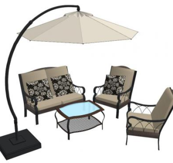 户外太阳伞su模型下载_sketchup草图大师SKP模型