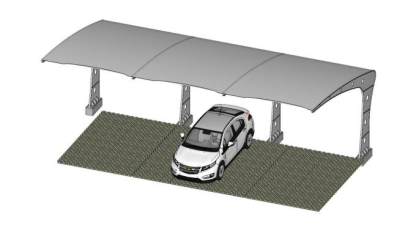 停车棚膜结构su模型下载_sketchup草图大师SKP模型