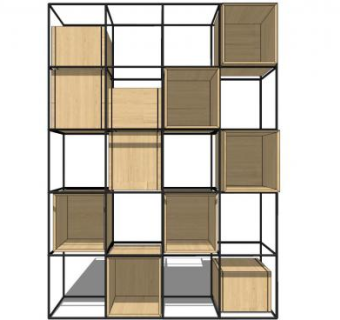 工业风展示架su模型下载_sketchup草图大师SKP模型
