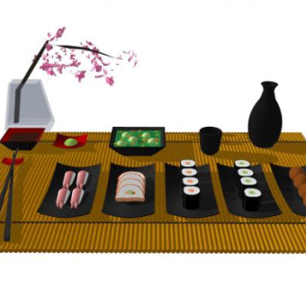 日本料理su模型下载_sketchup草图大师SKP模型