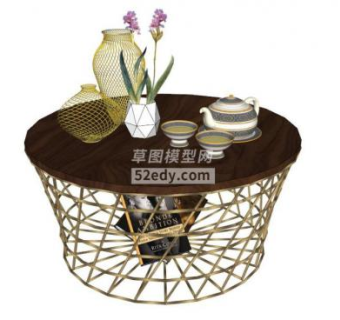 现代圆茶几su模型下载_sketchup草图大师SKP模型