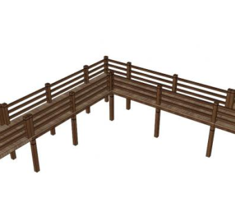 河边木栈道su模型下载_sketchup草图大师SKP模型