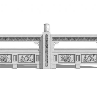 围栏石头栏杆su模型下载_sketchup草图大师SKP模型
