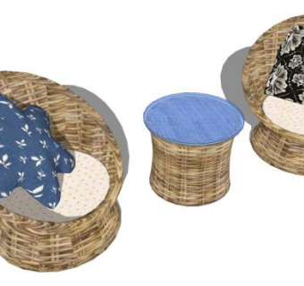 藤条沙发su模型下载_sketchup草图大师SKP模型